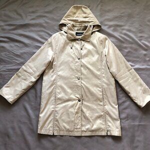 Beige Light Coat With Removable Hood